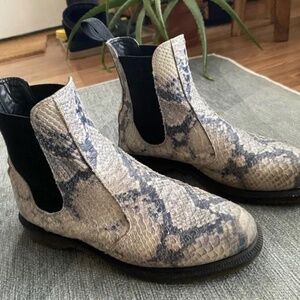 DR MARTENS Flora Chelsea snakeskin boots, US 7
